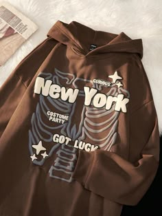 Brown Y2k Hoodie, Men’s Hoodies, Cool Hoodies Mens, Shein Hoodies, Baggy Hoodies, Oversized Hoodie Outfit, Oversized Hoodie Men, Skeleton Hoodie, Shein Men