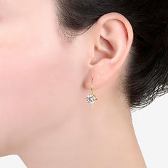 Included: 1 Pair of EarringsFeatures: Nickel FreeEarring Back: French WireShape: RoundStone Cut: RoundStone Millimeter Measurement: 7 Mm LengthMetal Color: YellowEarring Length: 21mmEarring Width: 8.3mmMetal: 14k Gold Over SilverCare: Wipe CleanStone Type: 2 Cubic ZirconiaEarrings Style: Drop EarringsEarrings Type: Post EarringsCountry of Origin: Imported Gold Diamond Earrings With Ear Wire, Gold Diamond Earrings With Ear Wire For Gift, Gold Diamond Earrings With Prong Setting, Tarnish Resistant Crystal Drop Earrings, Tarnish Resistant Drop Crystal Earrings, Gold Hoop Drop Earrings With Prong Setting, Gold Plated Lever Back Earrings For Anniversary, Crystal Earrings With Ear Wire For Anniversary, Diamond Earrings With Lever Back For Gift