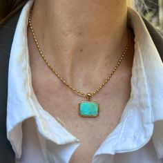 This Amazonite Gemstone Necklace showcases the serene beauty of seafoam green and turquoise stones, each uniquely veined for natural charm. Known as the "Stone of Courage and Truth," amazonite inspires calmness while adding a touch of elegance to any outfit. Designed with a secure clasp, it’s perfect for daily wear or special occasions. Our jewelry is crafted to last a lifetime, but it's important to remember that they are made from precious metals and delicate stones. While our pieces are suita Gem Necklace Stones, Gem Studio, Necklace Stones, Aqua Stone, Green And Turquoise, Gem Necklace, Stocking Fillers For Her, Forever Jewelry, Green Sea