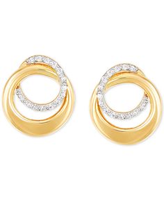 in stock Macy's Yellow Gold Diamond Earrings For Anniversary, Macy's Yellow Gold Round Diamond Earrings, Macy's Gold Diamond Earrings, Macy's Yellow Gold Diamond Earrings With Accents, Macy's Yellow Gold Diamond Earrings, Macys Jewelry, Circle Stud Earrings, Circle Earrings Studs, Update Your Wardrobe