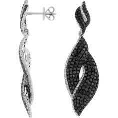 Royal 14K White Gold Diamond & Black Diamond Earrings - 0.30 Carat Diamond, 3.60 Carat Black Diamond Luxury Black Diamond Earrings For Formal Occasions, Elegant Black Diamond Earrings In Sterling Silver, Luxury Black Diamond Earrings For Evening, Black Diamond Earrings With Accents For Formal Events, Black Diamond Earrings With Accents For Formal Occasions, Formal Black Diamond Earrings, Black Diamond Earrings For Formal Occasions, Black Diamond Earrings Fine Jewelry, Formal Black Diamond Earrings Fine Jewelry