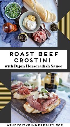 roast beef crostini with dijon horseradish sauce