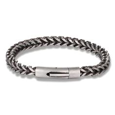 This magnetic bracelet is about to become your new favorite accessory. Its stainless steel chain links have a subtle shine that elevates any outfit. At the same time, the magnetized button closure makes it a cinch to put on and take off. Available in silver, gold, black, or retro finishes, this bracelet’s minimal yet eye-catching design matches your style whether you’re headed to the office, a night out, or anywhere in between. The gold variant is plated in 18k gold for a luxe look. However you Stainless Steel Braided Jubilee Bracelet For Everyday, Trendy Stainless Steel Box Chain Bracelets, Trendy Adjustable Chain Bracelet With Stainless Steel Clasp, Everyday Silver Metal Braided Bracelets, Trendy Stainless Steel Box Chain Bracelet, Modern Stainless Steel Braided Bracelets For Everyday, Everyday Stainless Steel Braided Bracelet, Adjustable Minimalist Gunmetal Bracelet, Trendy Silver Chain Bracelet With Stainless Steel Clasp