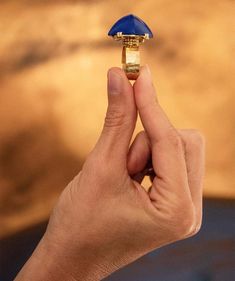 For Sale on 1stDibs - A remarkablly cut and shaped lapis lazuli hard stone and 18 karat gold ring by Jean Després, c. 1940. Stamped with maker's mark & French assay marks. Ring Elegant Lapis Lazuli Ring Jewelry, Sapphire Lapis Lazuli Jewelry With Faceted Details, Luxury Lapis Lazuli Ring Jewelry, Luxury Faceted Lapis Lazuli Jewelry, Luxury Vintage Lapis Lazuli Jewelry, Lapis Lazuli Ring, Lapis Lazuli, Gold Rings, Gold