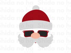 santa claus with sunglasses and beard svg file for cricut, silhouette or t - shirt