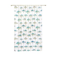 a curtain with fish printed on it