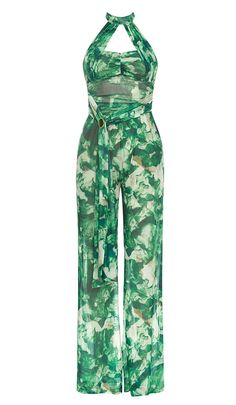 TIE FRONT HALTER NECK BACKLESS JUMPSUIT IN GREEN Emerald Green Tie, Uzun Boy, Satin Corset Dress, Halter Neck Jumpsuit, Minimal Accessories, Halter Jumpsuit, Backless Jumpsuit, Metallic Heels, Green Tie