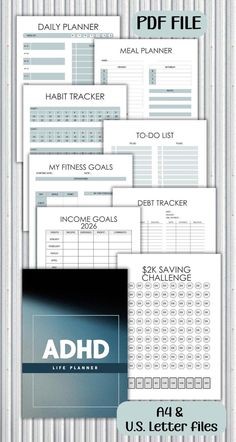 Planner ADHD Printable Daily Planner 2025 Monthly Budget Grocery List Weekly Planner Printable Habit Tracker Bucket List Fitness Planner - Etsy Budget Grocery List, Budget Grocery, Printable Habit Tracker, Printable Daily Planner, Grocery Budgeting, Daily Planner Printable, Weekly Planner Printable, Monthly Budget, Fitness Planner