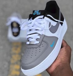 Gray Black White Custom Air Force 1 – XX CUSTOM Nike Shoes Women Fashion, Sneaker Outfits, Sneaker Trend, Sneakers Jordans, Air Shoes, Shoe Designs, Nike Fashion Shoes, Custom Nike Shoes, All Nike Shoes