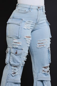 Distressed Cargo Pants, High Waist Cargo Pants Outfit, Outfits And Where To Buy Them, Ripped Cargo Pants, Light Blue Cargo Pants, Fly Outfit, Denim Cargo Pants, Effortlessly Chic Outfits, Classy Casual Outfits