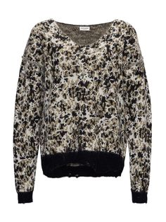 Composition: 46% Wool, 20% Polyamide, 18% Mohair, 10% Metallic Polyester, 6% Alpaca Leopard Sweater, Givenchy Women, Androgynous Fashion, Saint Laurent Paris, Leopard Pattern, Yoga Wear, Wool Sweaters, Alpaca, Sweater Outfits