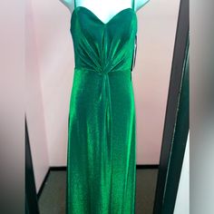 Shiny Green Dress, Never Worn. Bought For Christmas Event But Never Attended Rare Dress Colors, Christmas Event, Silk Dress, Green Dress, Prom Dresses, Prom, Dress Es, Dresses Skirts, Silk