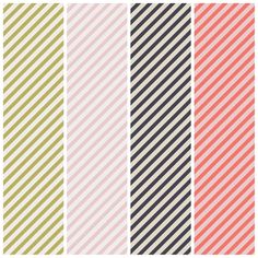 four different striped patterns in pastel colors