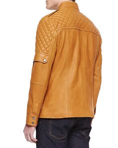 Genuine Leather Jacket Tailor Made All Sizes Lambskin Cognac Multi Pockets | eBay Leather Skin, Genuine Leather Jackets, Nice Leather, Brands Outlet, Lambskin Leather, Cognac, Vest Jacket, Men's Jacket, Mens Jackets