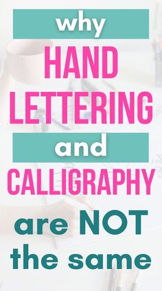 Calligraphy vs hand lettering: why they are NOT the same thing. Learn the important differences between brush calligraphy and hand lettering that most people don't realize! Lettering styles | learn hand lettering | lettering terms and definitions | modern calligraphy Hand Lettering Examples, Easy Lettering Styles, Lettering Examples