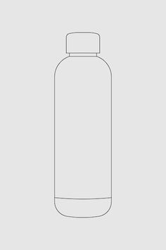 a line drawing of a bottle on a gray background, with the top half empty