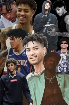 a collage of young men with different hair styles