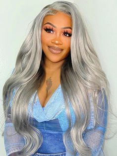 Product Details Hair Detail Transparent 13x4 lace Frontal wig Cap size 22.5 with adjustable straps and clips Wig length 8 10 12 14 16 18 20 22 24 26 28 inch Hair Material 100% human unprocessed hair Parting Natural part in any direction Hair Texture Straight Density 180% 200% 250% Note: 1. This is A Customized Product. Processing Time is 3-7 Working Days 2. Accept customized order, email us your need, cap size, color etc. Pretty wig With Classic Wavy Look The silver grey color is unique and Saly Grey Clip In Hair Extensions, 28 Inch Hair, Pretty Wig, Hair Parting, Body Wave Hair Extensions, Cute Short Haircuts, Invisible Lace, Lace Front Human Hair Wigs, Mom Hairstyles