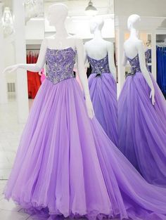 Luxury Strapless Tulle Prom Dress, Embellished Tulle Gown For Prom, Embellished Tulle Ball Gown, Floor-length Embellished Tulle Evening Dress, Embellished Tulle Maxi Dress, Embellished Tulle Evening Dress For Debutante Ball, Embellished Tulle Ball Gown For Debutante Ball, Embellished Tulle Maxi Evening Dress, Purple Embellished Dress For Debutante Ball