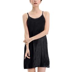 PRICES MAY VARY. Lightweight and soft, stretchable and breathable fabric, good touch feeling, relax and comfortable to wear Adjustable spaghetti strap dress, sleeveless camisole tank dress for leggings, soft cotton dress knee length, scoop neck mini dress suitable for summer wear Built-in bra sleepdress, full slip dress with solid color, basic sleepdress, loose waist nightshirt flowy swing, women's sleep chemise padded slip lingerie Full slip dress, great as undergarment or as layering piece. Pe Sleeveless Slip Dress With Built-in Bra For Loungewear, Camisole Slip Dress With Built-in Bra For Loungewear, Loungewear Camisole With Adjustable Spaghetti Straps, Sleeveless Slip Dress With Delicate Straps For Loungewear, Summer Lounging Dresses With Built-in Bra, Solid Slip Dress With Spaghetti Straps For Beach, Stretch Sleepwear With Spaghetti Straps For Bedtime, Summer Spaghetti Strap Camisole For Lounging, Sleep Camisole With Adjustable Spaghetti Straps