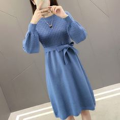 Silhouette: A-LINEOrigin: CN(Origin)Season: AutumnNeckline: O-NeckSleeve Style: Lantern SleeveDecoration: SashesStyle: CasualDresses Length: Knee-LengthMaterial: CottonMaterial: PolyesterMaterial: AcrylicAge: Ages 18-35 Years OldProfile Type: OModel Number: ON712Closure Type: PulloverSleeve Length(cm): FullType: RegularRelease Date: Spring 2021Fabric Type: WoolenGender: WOMENMaterial Composition: Natural fiberWaistline: Natural FactorsPattern Type: Solid Female Neck, Winter Sweater Dress, Winter Sweater Dresses, Lace Coat, Spring Maternity, Cotton Shirts Women, Brocade Dresses, Timeless Dress, Dress Sweater