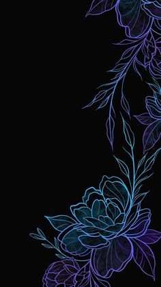 an artistic image of flowers on a black background