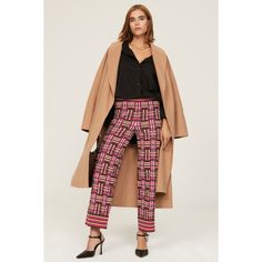 Pink plaid knit (70% Cotton, 30% Wool). Trousers. Pull on. 27" inseam. 11" rise. 10" leg opening. Imported. Rent The Runway, Wool Trousers, Closet Designs, Plaid Pants, Horizontal Stripes, Pink Plaid, Trousers, Stripes, Plaid