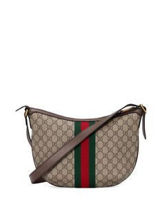 Shop brown Gucci small Ophidia GG shoulder bag with Express Delivery - Farfetch Green Web, Red Web, Vintage Style Outfits, Color Oro, Small Bag, Gold Tone Metal, Gucci Bag, Louis Vuitton Damier, Leather Trims