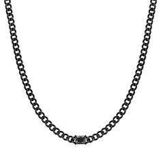 Add a touch of style to your look with this men's LYNX stainless steel curb chain necklace. Click on this JEWELRY & WATCHES GUIDE to learn about fit, styles, materials and more! Add a touch of style to your look with this men's LYNX stainless steel curb chain necklace. Click on this JEWELRY & WATCHES GUIDE to learn about fit, styles, materials and more! FEATURES Chain length: 22 in. Chain type: curb Chain width: 7 mm Clasp: lobster-claw Metal: stainless steel Plating: ion plated Finish: polished Formal Stainless Steel Necklace With Curb Chain, Formal Stainless Steel Curb Chain Necklace, Elegant Black Curb Chain Necklace, Black Cuban Link Curb Chain Jewelry, Black Cuban Link Jewelry With Curb Chain, Classic Black Chain Link Necklace, Cuban Link Necklace With Box Chain, Everyday Black Link Chain Necklace, Gunmetal Stainless Steel Chain Necklace