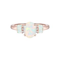 Beautifully embellished with an oval-shaped lab-created opal gemstone and accented with lab-created white sapphires, this 14k rose gold over silver ring completes your look in style. Click on this JEWELRY & WATCHES GUIDE to learn about fit, styles, materials and more! Beautifully embellished with an oval-shaped lab-created opal gemstone and accented with lab-created white sapphires, this 14k rose gold over silver ring completes your look in style. Click on this JEWELRY & WATCHES GUIDE to learn a Solitaire Bands, White Sapphire Ring, White Sapphire, Opal Gemstone, Rings Statement, Sapphire Ring, Statement Rings, In Style, Silver Ring