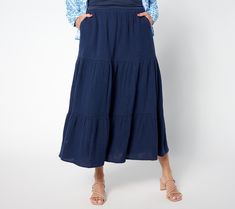 With a classic tiered design in elegant cotton gauze, this versatile skirt is total wear-now/wear-later territory. Pair with a simple tank and block-heel sandals for sunny summer days, then top with a jean jacket and swap in your ankle boots when fall takes shape. From Studio ParkTM x Amy Stran. Gauze Skirts, Tier Skirt, Tiered Skirt, Block Heels Sandal, Heel Sandals, Summer Days, Jean Jacket, Dress Skirt, Sandals Heels