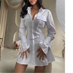 Material: Cotton & Polyester Bell Sleeves SIZE BUST LENGTH SHOULDER SLEEVES S 88-100cm (Appx.) 74.5cm (Appx.) 48cm (Appx.) 67cm (Appx.) M 92-104cm (Appx.) 76cm (Appx.) 49cm (Appx.) 68cm (Appx.) L 96-100cm (Appx.) 77.5cm (Appx.) 50cm (Appx.) 69cm (Appx.) NOTE: Please use the chart & measurements as guide only, because sizing and measurements will vary between cuts and designs. Mini Evening Dress, Evening Mini Dresses, Heel Caps, Dress Gown, Diy Dress, Long Sleeve Shirt Dress, Pair Of Pants, Bra Cups, Shoulder Sleeve