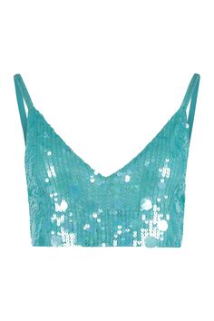 Elasticated bottom edge10% elastane, 100% pvc, 90% polyamideComposition: 10% % Elastane, 100% % Pvc, 90% % Polyamide | Parosh Women's Sequin Top in Turquoise | SS23 Wishlist Aesthetic, Blue Sequin Top, Concert Clothes, Shifting Outfits, 2024 Clothes, Disco Diva, Club Clothes, Concert Ideas, Mermaid Top