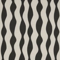 a black and white striped fabric with wavy lines