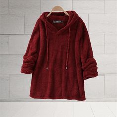 Season:Winter,Fall  Winter,Fall; Fabric:Polyester,Fleece; Sleeve Length:Long Sleeve; Look After Me:Hand wash,Washable; Gender:Women's; Style:Basic,Casual,Teddy; Elasticity:Micro-elastic; Tops Type:Hoodie Sweatshirt; Occasion:Weekend,Daily,Going out; Top Length:Regular; Fit Type:Regular Fit; Pattern:Plain; Design:Drawstring; Neckline:Hooded; Sports Clothing Sub Category:Hoodie Sweatshirt,BurgundyHoodie; Front page:FF; Listing Date:10/26/2022; Bust:; Length:; Shoulder Width:; Sleeve:; Fit US Size: Comfortable Long Sleeve Hoodie With Drawstring, Winter Long Sleeve Sweater With Drawstring Hood, Comfy Drawstring Sweatshirt For Winter, Comfortable Drawstring Sweatshirt For Winter, Cozy Warm Sweatshirt For Fall, Solid Color Hoodie For Winter Loungewear, Solid Winter Hoodie For Loungewear, Cozy Hooded Hoodie With Drawstring, Warm Hooded Winter Sweatshirt