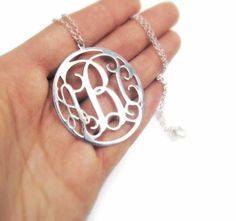 "Monogram Necklace 1.5\" Sterling silver 925 - Personalized Initial monogram necklace. personalized gift, name necklace 🌟 Monogram info: The monogram pendant and chain are made of sterling silver 925. The monogram measures 1.5 inch. Lengths available - 14\", 16\", 18\", 20\", 22\". 🌟 Shipping Info: All necklaces are packaged and shipped in a beautiful gift box. It takes about 4-7 days to make the necklaces. The package is sent via international registered air mail that takes 7-14 days to arriv Monogram Pendant, Silver Monogram, Initial Monogram, Matt Smith, Monogram Necklace, Personalized Initials, Necklace Personalized, Monogram Initials, Beautiful Gift Boxes