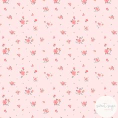 a pink background with small flowers on it