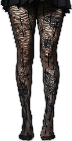 Gothic Black Tights For Alternative Fashion, Edgy Black Tights, Black Gothic Tight Bottoms, Gothic Stretch Tights, Black Punk Hosiery For Alternative Fashion, Edgy Black Thigh-high Tights, Fitted Black Emo Tights, Black Thigh High Tights In Grunge Style, Gothic Stretch Tights For Alternative Fashion