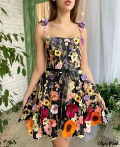 Olivia Mark - 3D Floral Embroidery Bodycon Dress Holiday Dresses Women, Elegant Embroidery, Prom Designs, Vestidos Prom, Women Formals, Black Sheath Dress, Suspender Dress, Moda Plus Size, Flower Embroidery