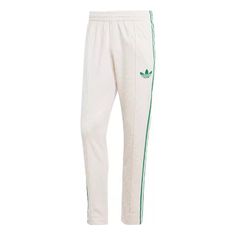 adidas originals Adicolor 70s Monogram Track Pants 'Wonder White Green' IP6984 Sporty Sweatpants With Side Stripes For Spring, Spring Sportswear Sweatpants With Side Stripes, Spring Sports Pants With Side Stripes, Spring Sportswear Bottoms With Side Stripes, Casual Spring Joggers With Side Stripes, Spring Sporty Joggers With Three Stripes Branding, Sportswear Sweatpants With Three Stripes For Spring, Spring Sportswear Sweatpants With Three Stripes, Sporty Three Stripes Joggers For Spring