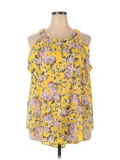 MPH Collection Sleeveless Blouse Size: 3X Tops - used. 100% POLYESTER | MPH Collection Sleeveless Blouse: Yellow Tops - Size 3X Cheap Yellow Semi-stitched Blouse, Yellow Tops, Yellow Top, Sleeveless Blouse, Sleeveless Top, Women Handbags, Womens Tops, For Women, Handbags