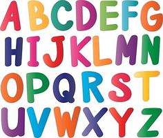 the alphabet is made up of different colored letters