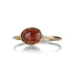 Faceted Oval Garnet Ring Feel Deeply, Garnet Ring, All That Glitters, Garnet Rings, Yellow Gold Ring, Red Garnet, Stacking Rings, Bezel Setting, Yellow Gold Rings