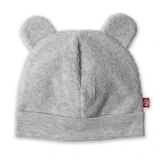 a grey hat with ears on it