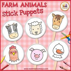 an animal themed sticker with the words, animals and farm animals in spanish on it