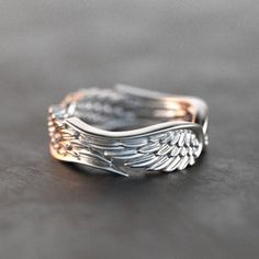 "Angel Wings Vintage Carved Beautiful Silver Ring For Women, Indn8372 Ring Size: 6 Material: Silver Plated Brass Attractive Packaging Other Available Ring Size: 6, 7, 8, 9 Message Me For Bundle Buying. 100% Brand New Thank You!" Wings Ring, Angel Wing Ring, Angel Ring, Angels Wings, Silver Angel Wings, Ring Man, Feather Ring, Silver Wings, Trendy Ring