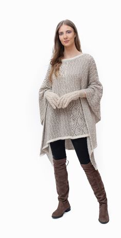 Looking for a gift that will make you feel special? For that good friend or someone special Beautifully woven, incredibly soft, with a silky-smooth texture. Our warm alpaca wool capes are sure to chase the winter blahs away, and they are available in different colors! Handmade in Perú with 90% baby alpaca & 10% nylon; baby alpaca is one of the finest luxury fibers in the world. You won’t just wear a fashionable piece, but also some of Peru’s treasures and mysteries, reserved for Inca royalty. Al Beige Knit Poncho, Beige Knit Poncho One Size, One-size Beige Knit Poncho, Winter Knit Wraps One Size, Elegant Beige Poncho For Fall, Beige Alpaca Shawl For Fall, Fall Beige Alpaca Shawl, One Size Cashmere Wrap For Winter, Cozy Beige Shawl For Fall