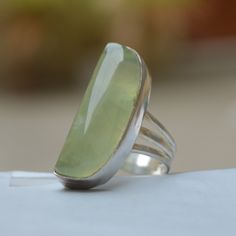 Materials: 925 Sterling Silver, 14K Yellow Gold Fill, 14K Rose Gold Fill Gemstone:  Prehnite Gemstone Dimension : 30 x 12 mm Genuine Huge Prehnite Gemstone 925 Sterling Silver, 14K Yellow Gold Fill, 14 Rose Gold Fill Ring, Dainty Wedding Gift  Statement Ring Purvi 7-24 ----------------------------------------------------------------------------------------------------------- Each gemstone jewelry displayed at my shop is available in all shapes & sizes, We accept custom order and bulk order also, Dainty Wedding, Gold Filled Ring, Jewellery Display, Statement Ring, Rings Statement, Or Rose, Wedding Gift, Favorite Jewelry, Statement Rings