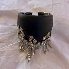 Alexis Bittar Black Lucite With Silver Crystal Encrusted Cuff Bracelet , Missing 1 Dangle Alexis Bittar Jewelry, Alexis Bittar, Silver Crystal, Womens Jewelry Bracelets, Cuff Bracelet, Black Silver, Cuff, Women Jewelry, Bracelet