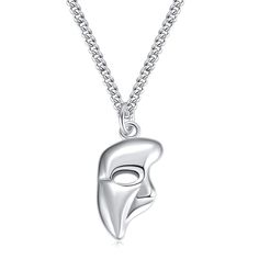 PRICES MAY VARY. Phantom of The Opera Mask - The mask necklace is inspired by the Phantom of the Opera. It's a Broadway classic. This haunting tale is a must-see for fans of Broadway or musical theater in general phantom of the opera merch - The Phantom of the Opera is a marvelous piece of musical theater that will delight any and all theater goers. And this mask necklace would be perfect prizes for the Phantom of the Opera viewing Broadway Mask - The pendant is shaped in the iconic mask that mu Adjustable Silver Jewelry For Masquerade, Phantom Of The Opera Aesthetic Mask, Theater Earrings, Theatre Jewelry, Phantom Of The Opera Non Replica, Phantom Of The Opera Jewelry, Phantom Of The Opera Mask, Broadway Merch, Phantom Mask